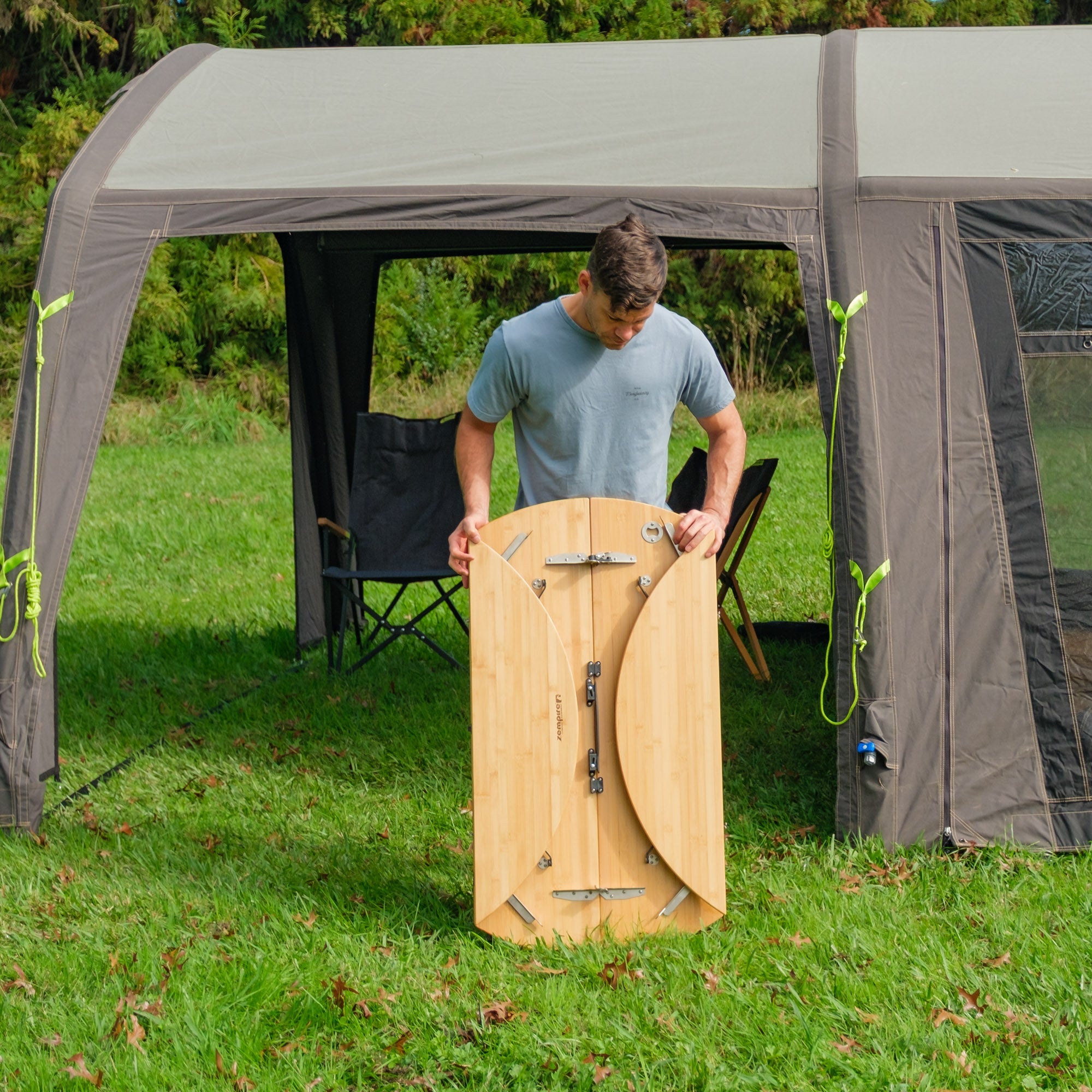Zempire Kitpac Pro Round Bamboo Camp Table