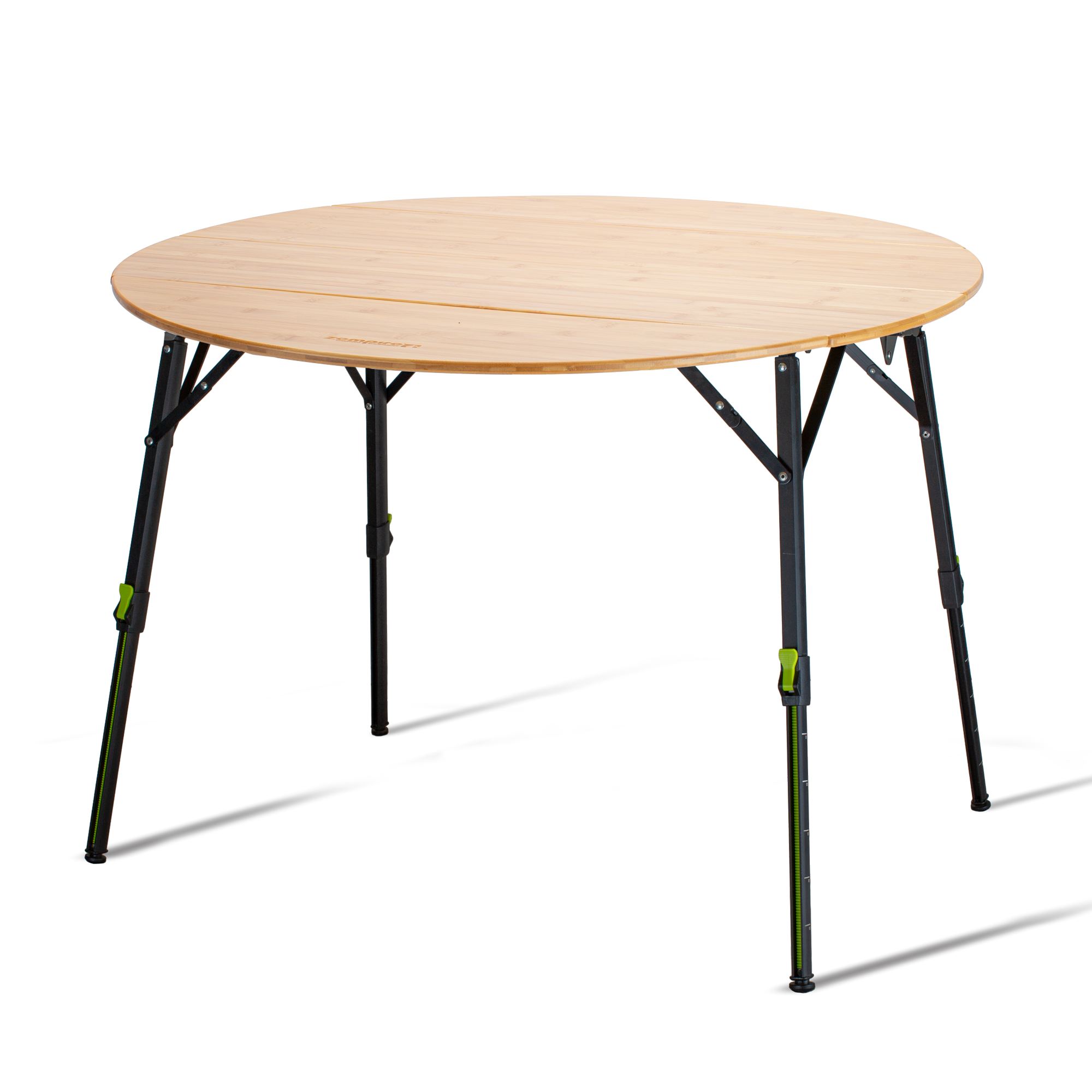 Zempire Kitpac Pro Round Bamboo Camp Table NATURAL BAMBOO SURFACE