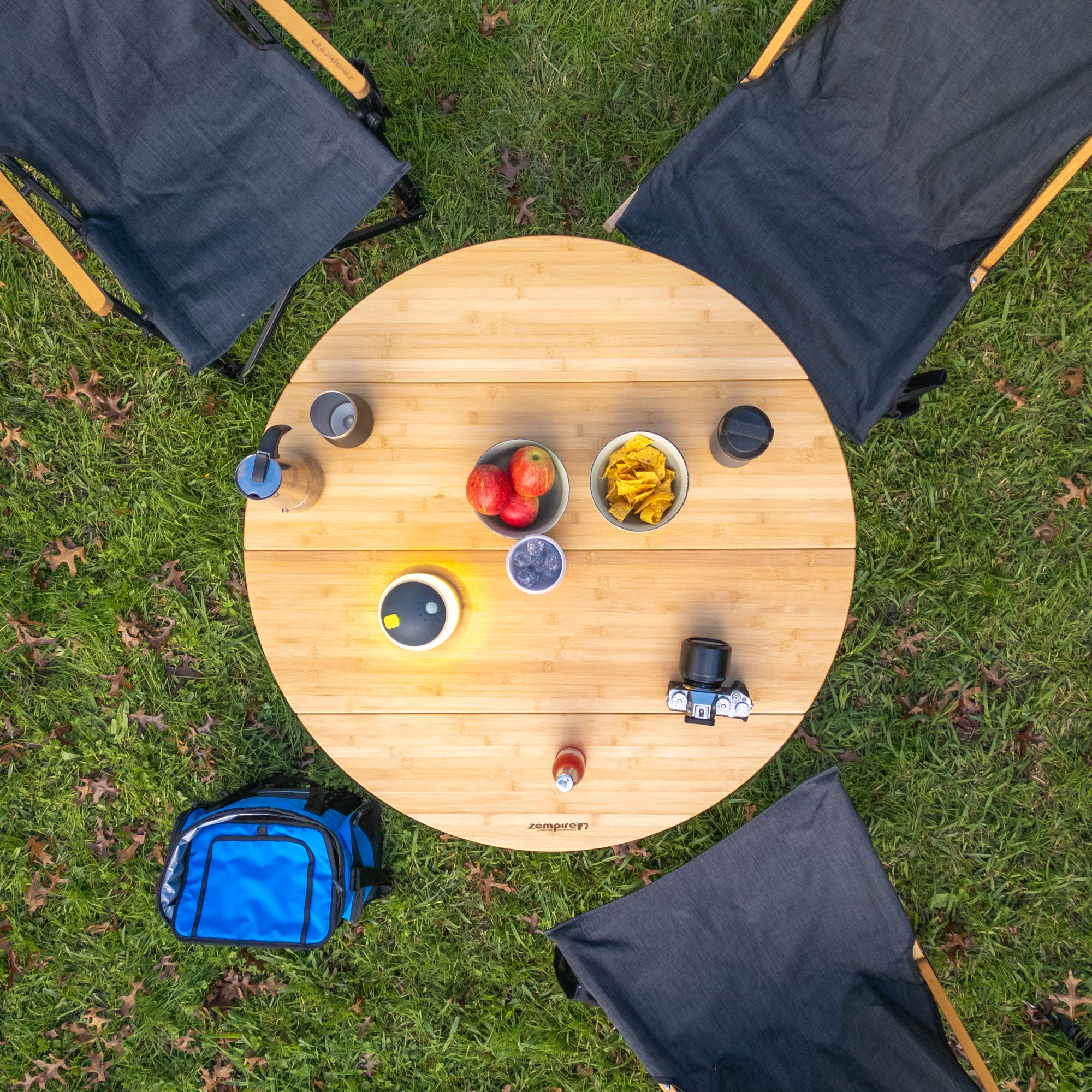 Zempire Kitpac Pro Round Bamboo Camp Table